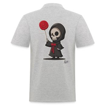 Grim Reaper with delicious lollipop lollipop - Men's Polo Shirt - heather grey - Back - Kai (181cm)