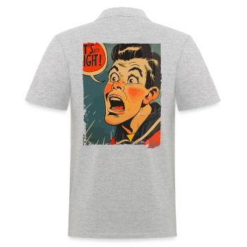 1950s Sailor Cartoon: This Is So Tight! - Men's Polo Shirt - heather grey - Back - Kai (181cm)