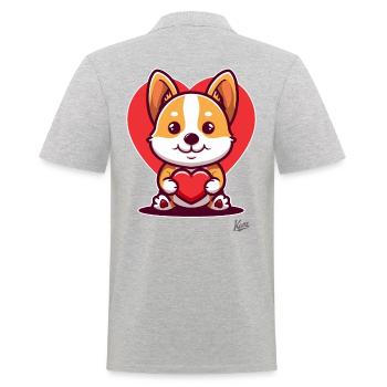 Un mignon petit chien avec un cœur - Polo Homme - gris chiné - Dos - Kai (181cm)