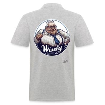 Der alte weise und kluge Mann - Männer Poloshirt - Grau meliert - Hinten - Kai (181cm)