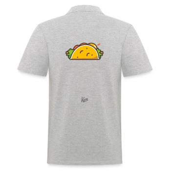 Ein Taco - Männer Poloshirt - Grau meliert - Hinten - Kai (181cm)