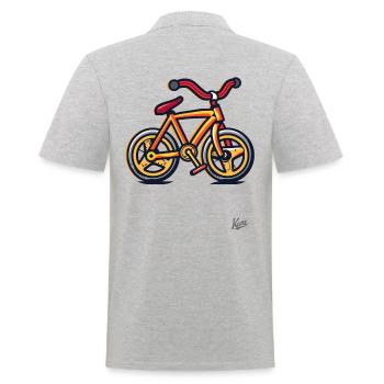 Mon premier vélo - Polo Homme - gris chiné - Dos - Kai (181cm)