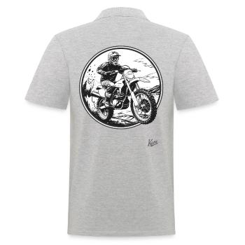 Supercross Retro Motocross Enduro - Men's Polo Shirt - heather grey - Back - Kai (181cm)