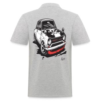 Super cool JDM pirate voiture de sport rétro - Polo Homme - gris chiné - Dos - Kai (181cm)
