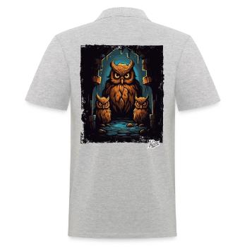 Trois hiboux dans le donjon - Polo Homme - gris chiné - Dos - Kai (181cm)