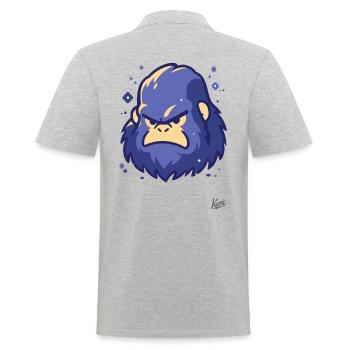 Le Yeti Sasquatch bleu frais - Polo Homme - gris chiné - Dos - Kai (181cm)