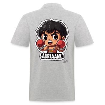 Chibi boxing legend Rock Y calls for Adrian - Men's Polo Shirt - heather grey - Back - Kai (181cm)