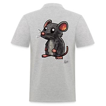 Funny Rat Mouse - Men's Polo Shirt - heather grey - Back - Kai (181cm)
