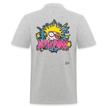 Musique rebelle – Japan Punk - Polo Homme - gris chiné - Dos - Kai (181cm)