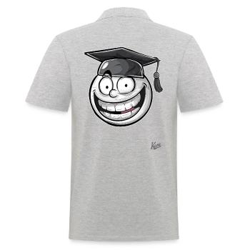 Chapeau de graduation drôle : Visage de génie - Polo Homme - gris chiné - Dos - Kai (181cm)