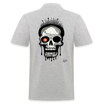 So Freaky: Laughing Skull - Men's Polo Shirt - heather grey - Back - Kai (181cm)