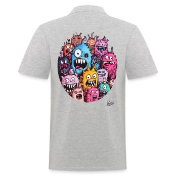 Bande folle de monstres drôles - Polo Homme - gris chiné - Dos - Kai (181cm)