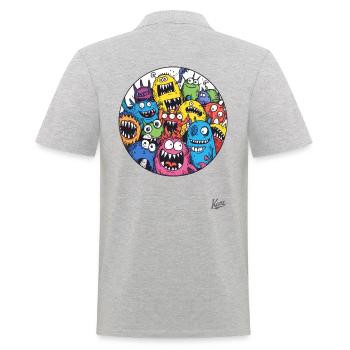 Drôles d’amis monstres - Polo Homme - gris chiné - Dos - Kai (181cm)