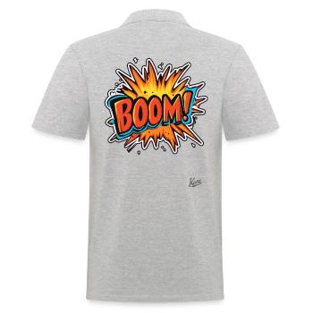 Explosion de dessin animé : Boum ! - Polo Homme - gris chiné - Dos - Kai (181cm)
