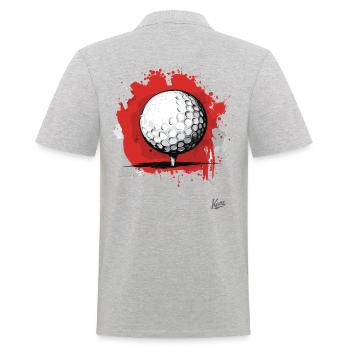 Golf Ball Golfing - Men's Polo Shirt - heather grey - Back - Kai (181cm)