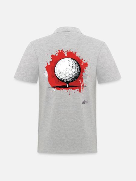 Golf Ball Golfing - Men's Polo Shirt - heather grey