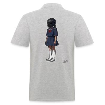 Écolière avec casque - Polo Homme - gris chiné - Dos - Kai (181cm)