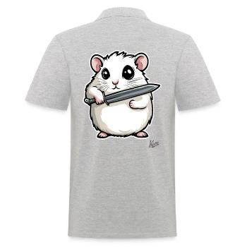 Hamster drôle avec couteau - Polo Homme - gris chiné - Dos - Kai (181cm)
