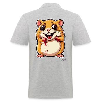 Cute, Nasty Hamster - Men's Polo Shirt - heather grey - Back - Kai (181cm)