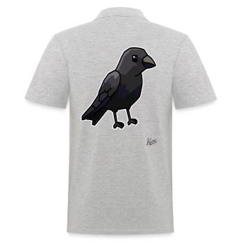 Corbeau de dessin animé noir mignon - Polo Homme - gris chiné - Dos - Kai (181cm)