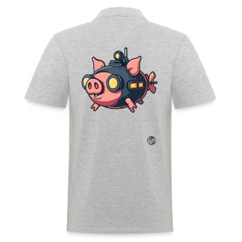 Aventure amusante en sous-marin - Polo Homme - gris chiné - Dos - Kai (181cm)