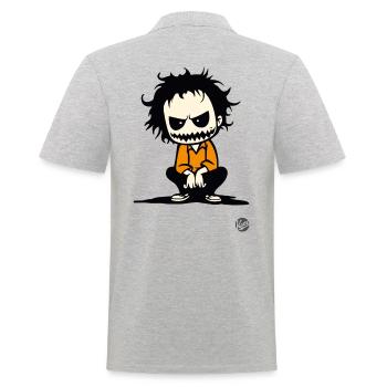 Scary Halloween Guy - Men's Polo Shirt - heather grey - Back - Kai (181cm)