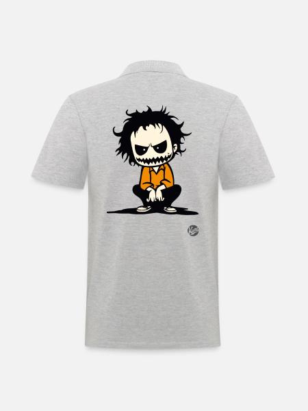Scary Halloween Guy - Men's Polo Shirt - heather grey