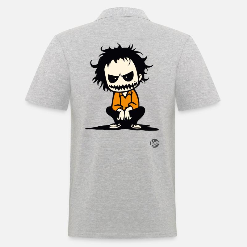 Gruseliger Halloween-Typ - Männer Poloshirt - Grau meliert