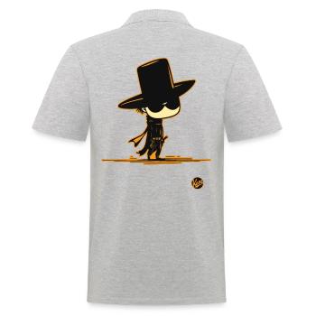 Kleiner Z – Western-Held - Männer Poloshirt - Grau meliert - Hinten - Kai (181cm)