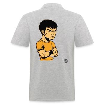 Bruce "the Offended" Kung FU Master Lee - Men's Polo Shirt - heather grey - Back - Kai (181cm)
