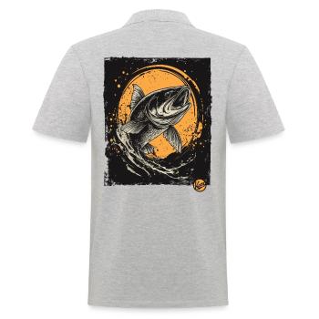 For anglers while fishing, a fish - Men's Polo Shirt - heather grey - Back - Kai (181cm)