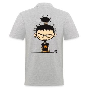 Toujours en colère Drôle Punk - Polo Homme - gris chiné - Dos - Kai (181cm)