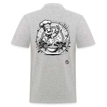 Le Chef - le chef en cuisine - Polo Homme - gris chiné - Dos - Kai (181cm)