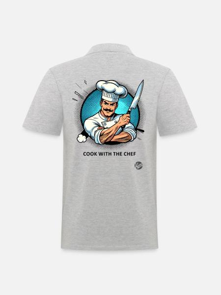 Cuisiner avec le chef-chef - Polo Homme - gris chiné