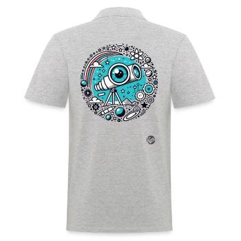 Astronomie Design "Auge der Astronomie" Teleskop - Männer Poloshirt - Grau meliert - Hinten - Kai (181cm)