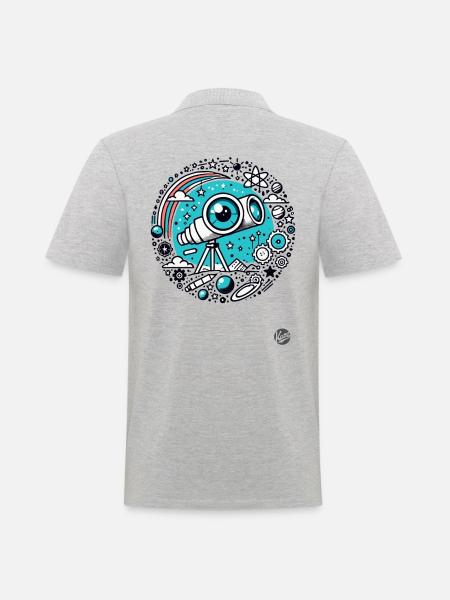 Télescope « Oeil de l’astronomie » - Polo Homme - gris chiné
