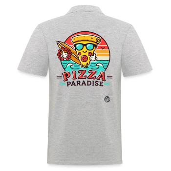 A slice of pizza paradise for surfers - Men's Polo Shirt - heather grey - Back - Kai (181cm)