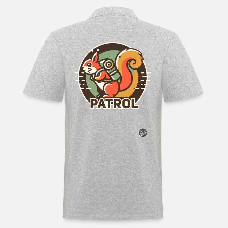 Waldpatrouille Camper Eichhörnchen - Männer Poloshirt - Grau meliert