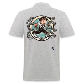 Retro Tube Boy – Can’t Catch Me - Polo Homme - gris chiné - Dos - Kai (181cm)