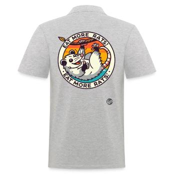 Esst mehr Ratten: Rat vom lustigen Opossum - Männer Poloshirt - Grau meliert - Hinten - Kai (181cm)
