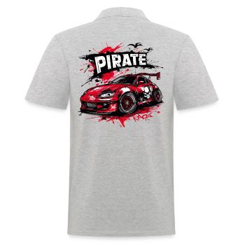 Chibi JDM Pirate Street Racer Car - Polo Homme - gris chiné - Dos - Kai (181cm)