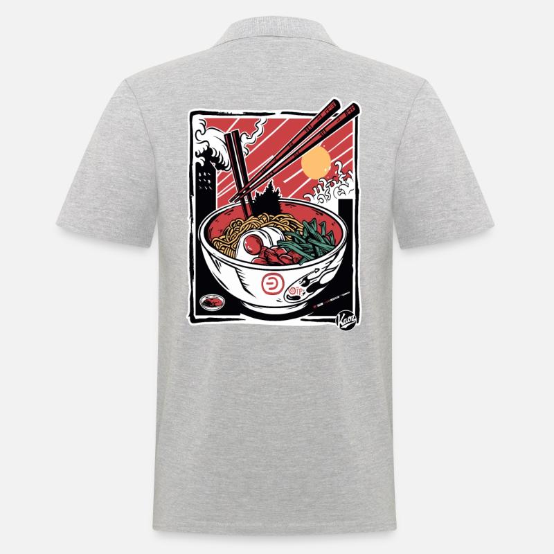 Angriff der Ramen-Stäbchen - Männer Poloshirt - Grau meliert