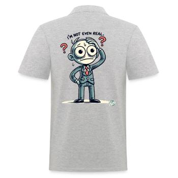 Cartoon Man: I'm Not Even Real - Men's Polo Shirt - heather grey - Back - Kai (181cm)