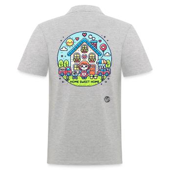 Home Sweet Home, Maman - Polo Homme - gris chiné - Dos - Kai (181cm)