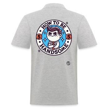 Wie man gut und attraktiv aussieht - Männer Poloshirt - Grau meliert - Hinten - Kai (181cm)