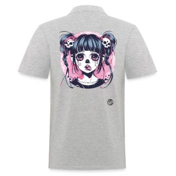 Drôle de fille gothique - Polo Homme - gris chiné - Dos - Kai (181cm)