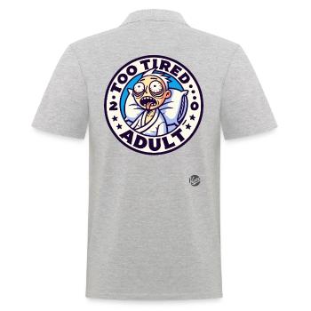 Too tired adult - Men's Polo Shirt - heather grey - Back - Kai (181cm)