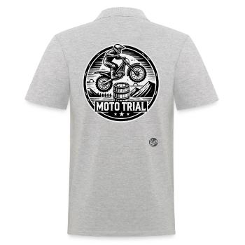 Motocross Motorsport Barrel Jump au Moto Trial - Polo Homme - gris chiné - Dos - Kai (181cm)