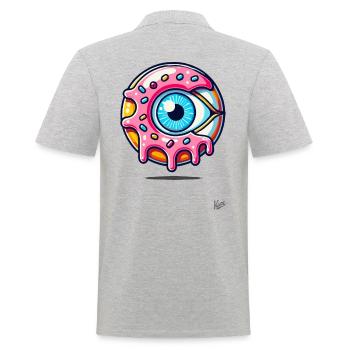 Beignet Monster Eye - Polo Homme - gris chiné - Dos - Kai (181cm)