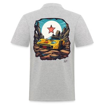 Super Traum-Sportwagen - Männer Poloshirt - Grau meliert - Hinten - Kai (181cm)